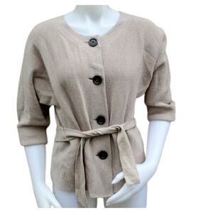 BR l oatmeal BR belted cardie M‎